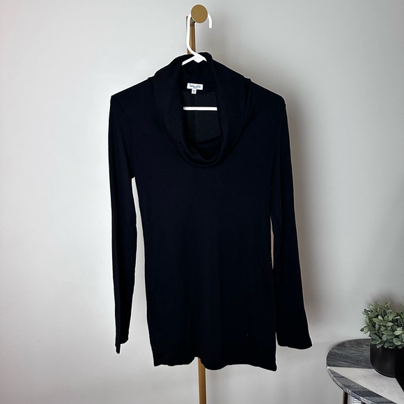 (#04) Splendid cowl neck long sleeve black sweater size L - Picture 2 of 10